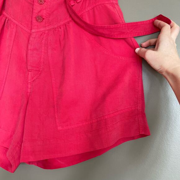 Isabel Marant Flink Suspender Shorts Pink Size Medium High Rise Chic Sexy Loose - Picture 10 of 16